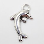 画像3: チャーム イルカ C-003 シルバー カン付き 10個セット 約20×11mm  アクセサリーパーツ ハンドメイド素材 ビーズクラブ (3)