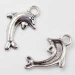 画像4: チャーム イルカ C-003 シルバー カン付き 10個セット 約20×11mm  アクセサリーパーツ ハンドメイド素材 ビーズクラブ (4)