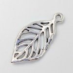 画像4: チャーム リーフ C-004 シルバー 透かし カン付き 10個セット 約29×14mm  アクセサリーパーツ ハンドメイド素材 ビーズクラブ (4)