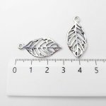 画像2: チャーム リーフ C-004 シルバー 透かし カン付き 10個セット 約29×14mm  アクセサリーパーツ ハンドメイド素材 ビーズクラブ (2)