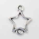 画像4: チャーム スター C-005 空枠 シルバー コネクター 約15×12mm 2カン付き 10個セット ハンドメイド素材 ビーズクラブ (4)