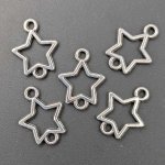 画像1: チャーム スター C-005 空枠 シルバー コネクター 約15×12mm 2カン付き 10個セット ハンドメイド素材 ビーズクラブ (1)