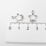 画像2: チャーム スター C-005 空枠 シルバー コネクター 約15×12mm 2カン付き 10個セット ハンドメイド素材 ビーズクラブ (2)