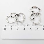 画像2: チャーム ダブルハート C-006 シルバー 空枠デザイン アクセサリーパーツ 約25×31mm 10個入りビーズクラブ (2)