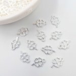 画像5: チャーム クローバー C-008 空枠 シルバー 20個セット 約10×6.5mm カン付き ハンドメイド アクセサリーパーツ ビーズクラブ (5)