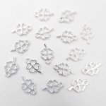 画像6: チャーム クローバー C-008 空枠 シルバー 20個セット 約10×6.5mm カン付き ハンドメイド アクセサリーパーツ ビーズクラブ (6)