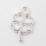 画像3: チャーム クローバー C-008 空枠 シルバー 20個セット 約10×6.5mm カン付き ハンドメイド アクセサリーパーツ ビーズクラブ (3)