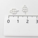 画像2: チャーム クローバー C-008 空枠 シルバー 20個セット 約10×6.5mm カン付き ハンドメイド アクセサリーパーツ ビーズクラブ (2)