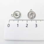 画像2: チャーム コイン型 モチーフ C-009 シルバー 10個セット 約12×10mm カン付き ハンドメイド アクセサリーパーツ ビーズクラブ (2)