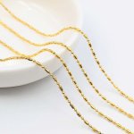 画像1: チェーン ショート&ロングタイプ ゴールド 約2m アクセサリーパーツ ハンドメイド素材 ネックレス ペンダント ビーズクラブ (1)