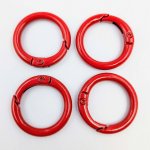 画像3: カラビナ 丸型リング 赤色 5個セット 外径24mm レッド キーホルダー ハンドメイドパーツ 接続金具 接続パーツ ビーズクラブ (3)
