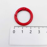 画像2: カラビナ 丸型リング 赤色 5個セット 外径24mm レッド キーホルダー ハンドメイドパーツ 接続金具 接続パーツ ビーズクラブ (2)