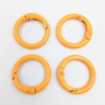 画像3: カラビナ 丸型リング オレンジ 5個セット 外径24mm 橙色 キーホルダー ハンドメイドパーツ 接続金具 接続パーツ ビーズクラブ (3)