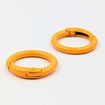 画像4: カラビナ 丸型リング オレンジ 5個セット 外径24mm 橙色 キーホルダー ハンドメイドパーツ 接続金具 接続パーツ ビーズクラブ (4)