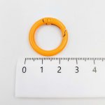 画像2: カラビナ 丸型リング オレンジ 5個セット 外径24mm 橙色 キーホルダー ハンドメイドパーツ 接続金具 接続パーツ ビーズクラブ (2)