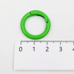 画像2: カラビナ 丸型リング 黄緑 5個セット 外径24mm イエローグリーン キーホルダー ハンドメイドパーツ 接続金具 接続パーツ ビーズクラブ (2)