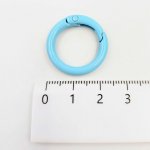 画像2: カラビナ 丸型リング 水色 5個セット 外径24mm ライトブルー キーホルダー ハンドメイドパーツ 接続金具 接続パーツ ビーズクラブ (2)
