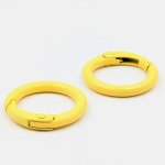 画像4: カラビナ 丸型リング 黄色 5個セット 外径24mm イエロー キーホルダー ハンドメイドパーツ 接続金具 接続パーツ ビーズクラブ (4)