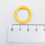 画像2: カラビナ 丸型リング 黄色 5個セット 外径24mm イエロー キーホルダー ハンドメイドパーツ 接続金具 接続パーツ ビーズクラブ (2)