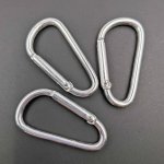 画像1: カラビナ D型 シルバー フックタイプ 5個セット 長さ45mm 銀色 キーホルダー金具 ハンドメイド用 接続金具 接続パーツ ビーズクラブ (1)
