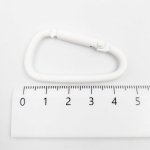画像2: カラビナ D型 ホワイト フックタイプ 5個セット 長さ46mm 白色 キーホルダー金具 ハンドメイド用 接続金具 接続パーツ ビーズクラブ (2)