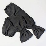 画像5: アームカバー ガーゼ生地 ブラック 接触冷感 日焼け防止 47cm ずれない 腕カバー 黒色 ロング丈 ひんやり 無地 紫外線対策 日除け スポーツ おしゃれ レディース ビーズクラブ (5)