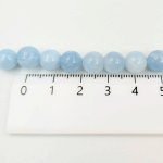 画像2: アクアマリン ラウンド 8mm 天然石 連売り 1連37cm 47粒 藍石 ビーズ パワーストーン 青 ブルー 水色 ハンドメイドパーツ ブレスレット 数珠 ネックレス ピアス リング ビーズクラブ (2)