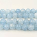 画像3: アクアマリン ラウンド 8mm 天然石 連売り 1連37cm 47粒 藍石 ビーズ パワーストーン 青 ブルー 水色 ハンドメイドパーツ ブレスレット 数珠 ネックレス ピアス リング ビーズクラブ (3)
