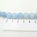 画像2: アクアマリン ラウンド 10mm 天然石 連売り 1連37cm 38粒 藍石 ビーズ パワーストーン 青 ブルー 水色 ハンドメイドパーツ ブレスレット 数珠 ネックレス ピアス リング ビーズクラブ (2)