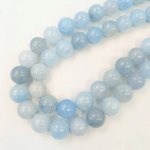 画像4: アクアマリン ラウンド 10mm 天然石 連売り 1連37cm 38粒 藍石 ビーズ パワーストーン 青 ブルー 水色 ハンドメイドパーツ ブレスレット 数珠 ネックレス ピアス リング ビーズクラブ (4)