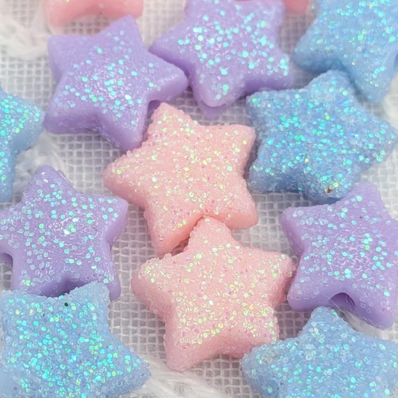 画像3: アクリルビーズ 星型 B-11 ラメ グリッター 約10mm 10個セット ハンドメイド アクセサリーパーツ プラスチックビーズ ビーズクラブ (3)