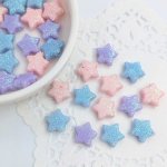 画像1: アクリルビーズ 星型 B-11 ラメ グリッター 約10mm 10個セット ハンドメイド アクセサリーパーツ プラスチックビーズ ビーズクラブ (1)