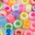 画像3: アクリルビーズ マーブル B-12 ポニービーズ カラフル 大きい穴 約9mm 50個セット カスタムキーホルダー カスタムボールペン ハンドメイド アクセサリーパーツ プラスチックビーズ ビーズクラブ (3)