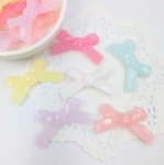 画像1: アクリルビーズ リボン型 B-13 パステルカラー 約34mm 10個セット ハンドメイド アクセサリーパーツ プラスチックビーズ ビーズクラブ (1)