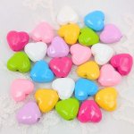 画像4: アクリルビーズ ハート型 B-14 カラフル 約14mm 20個セット ハンドメイド アクセサリーパーツ プラスチックビーズ ビーズクラブ (4)