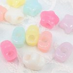 画像4: アクリルビーズ 星型 B-15 パステルカラー ぷっくり 約14mm 30個セット 大きめ穴 ポニービーズハンドメイド アクセサリーパーツ プラスチックビーズ ビーズクラブ (4)