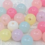画像1: アクリルビーズ ラウンド型 B-16 パステルカラー 大 約10mm 50個セット ハンドメイド アクセサリーパーツ プラスチックビーズ ビーズクラブ (1)