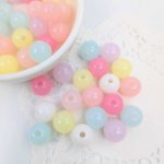 画像4: アクリルビーズ ラウンド型 B-16 パステルカラー 大 約10mm 50個セット ハンドメイド アクセサリーパーツ プラスチックビーズ ビーズクラブ (4)