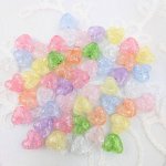 画像4: アクリルビーズ ハート型 B-17 パステルカラークラックビーズ 約10mm 50個セット ハンドメイド アクセサリーパーツ プラスチックビーズ ビーズクラブ (4)