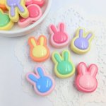 画像1: アクリルビーズ ウサギ型 B-19 カラフル 約24mm 10個セット ハンドメイド アクセサリーパーツ プラスチックビーズ ビーズクラブ (1)