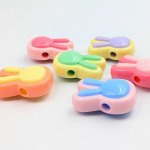 画像5: アクリルビーズ ウサギ型 B-19 カラフル 約24mm 10個セット ハンドメイド アクセサリーパーツ プラスチックビーズ ビーズクラブ (5)