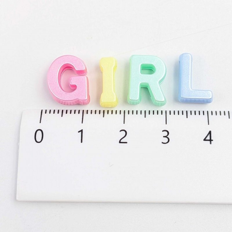 画像2: アクリルビーズ アルファベット型 B-20 パステルカラー イニシャル 約12mm 100個セット ハンドメイド アクセサリーパーツ プラスチックビーズ ビーズクラブ (2)