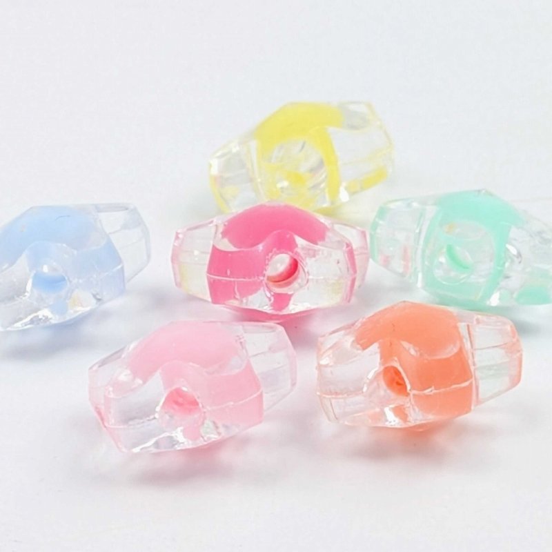 画像4: アクリルビーズ 花型 B-21 ミックスカラー 約12mm 50個セット フラワー ハンドメイド アクセサリーパーツ プラスチックビーズ ビーズクラブ (4)