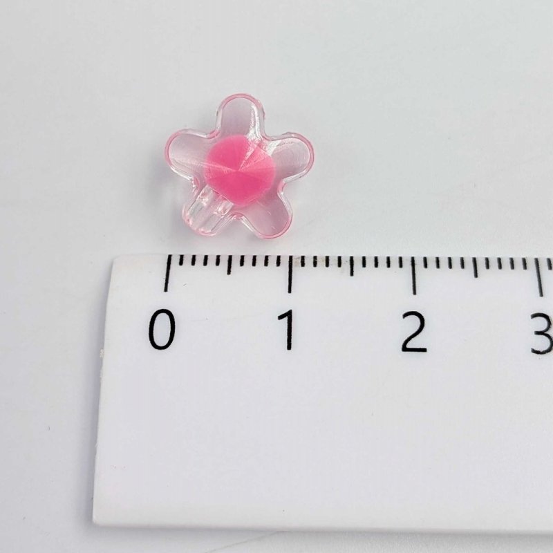 画像2: アクリルビーズ 花型 B-21 ミックスカラー 約12mm 50個セット フラワー ハンドメイド アクセサリーパーツ プラスチックビーズ ビーズクラブ (2)