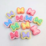 画像1: アクリルビーズ リボン型 B-22 カラフル 約17mm 10個セット ハンドメイド アクセサリーパーツ プラスチックビーズ ビーズクラブ (1)