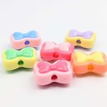 画像4: アクリルビーズ リボン型 B-22 カラフル 約17mm 10個セット ハンドメイド アクセサリーパーツ プラスチックビーズ ビーズクラブ (4)