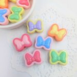 画像5: アクリルビーズ リボン型 B-22 カラフル 約17mm 10個セット ハンドメイド アクセサリーパーツ プラスチックビーズ ビーズクラブ (5)