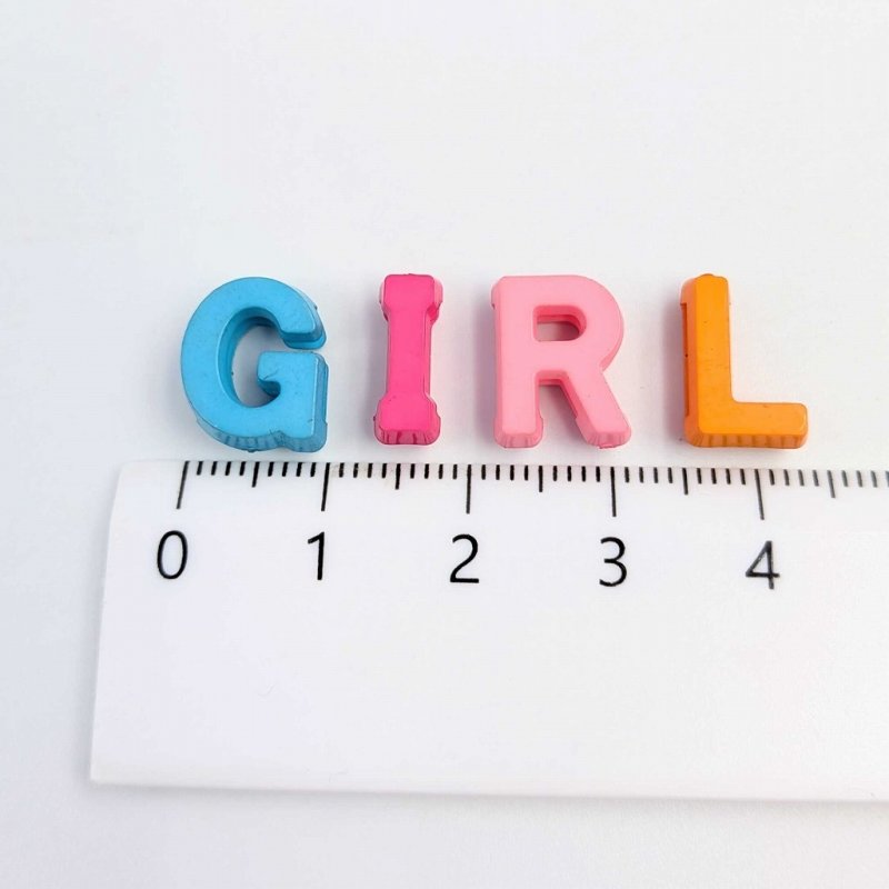 画像2: アクリルビーズ アルファベット型 B-24 ビビッドカラー イニシャル 約12mm 100個セット ハンドメイド アクセサリーパーツ プラスチックビーズ ビーズクラブ (2)