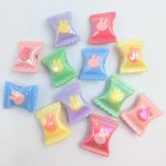 画像1: アクリルビーズ キャンディー型 ウサギ模様入り B-26 カラフル 約21mm 10個セット ハンドメイド アクセサリーパーツ プラスチックビーズ ビーズクラブ (1)