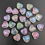 画像1: アクリルビーズ ハート型 B-27 クリア 約14mm 10個セット ハンドメイド アクセサリーパーツ プラスチックビーズ ビーズクラブ (1)